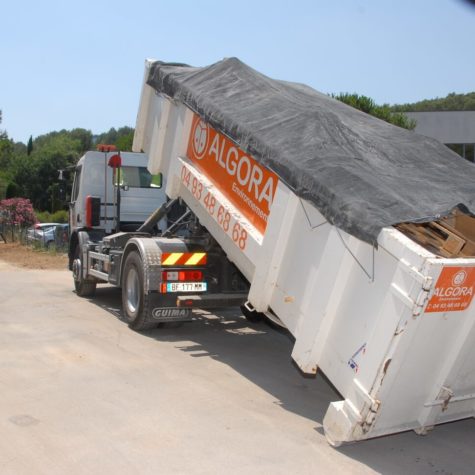 transport benne de déchets bâchée - Algora environnement