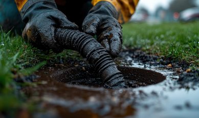 Intervention pour des travaux d’assainissement Algora Environnement, entreprise engagée pour l’environnement dans les Alpes Maritimes.